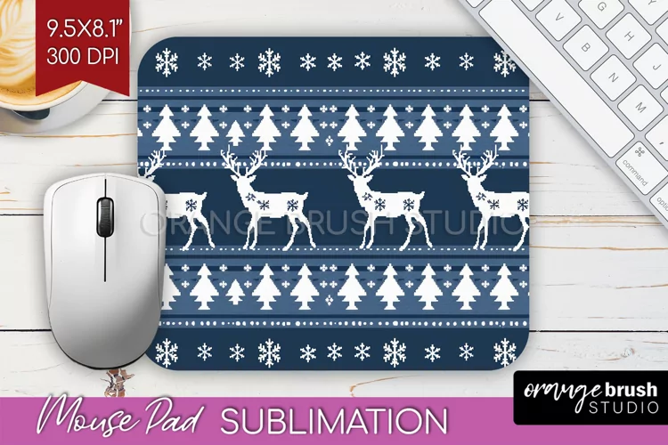 Nordic Christmas Mouse Pad Sublimation - Winter Mousepad PNG