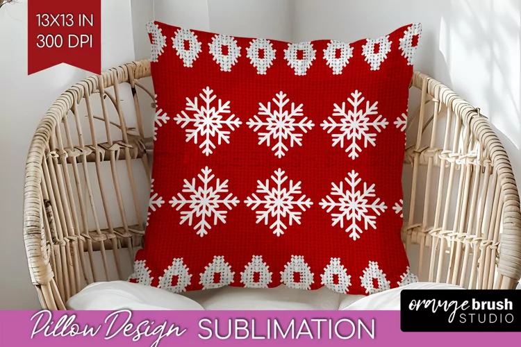 Nordic Christmas Pillow Sublimation - Winter Pillow Cover