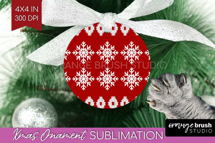 Nordic Christmas Ornament PNG - Winter Pattern Sublimation