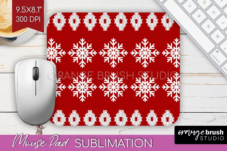 Nordic Christmas Mouse Pad Sublimation - Winter Mousepad PNG