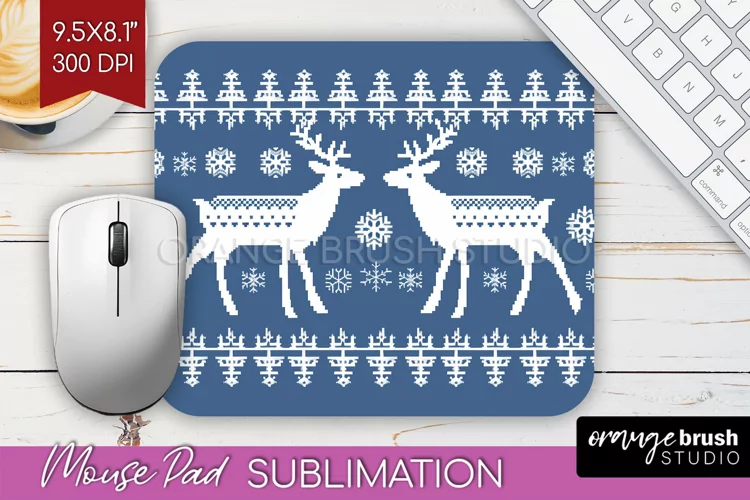 Nordic Christmas Mouse Pad Sublimation - Winter Mousepad PNG