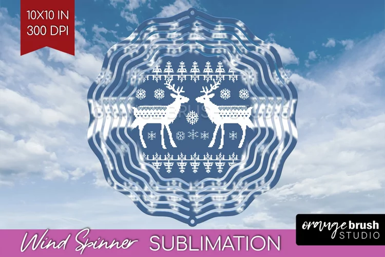 Nordic Christmas Wind Spinner Sublimation PNG