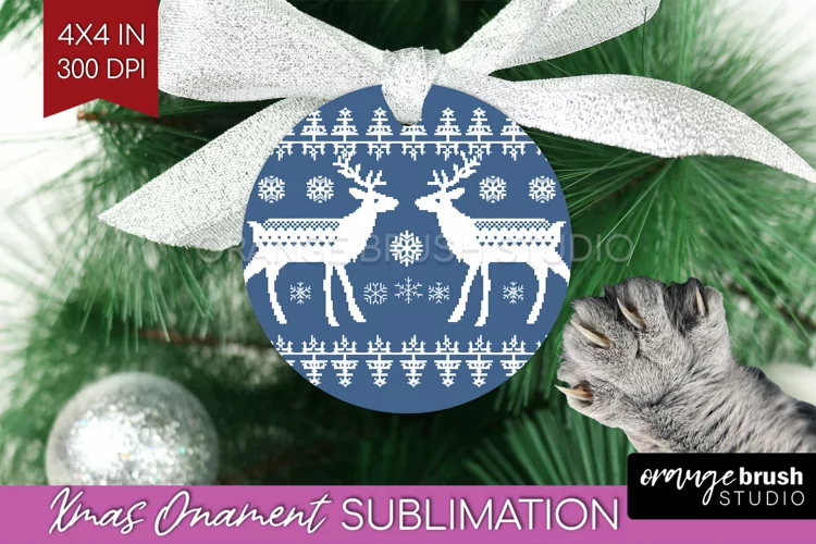 Nordic Christmas Ornament PNG - Winter Pattern Sublimation