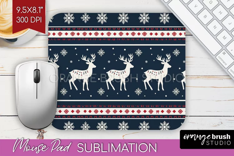 Nordic Christmas Mouse Pad Sublimation - Winter Mousepad PNG