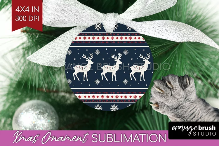 Nordic Christmas Ornament PNG - Winter Pattern Sublimation