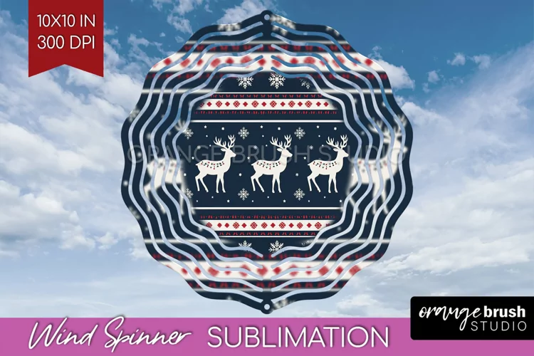 Nordic Christmas Wind Spinner Sublimation PNG