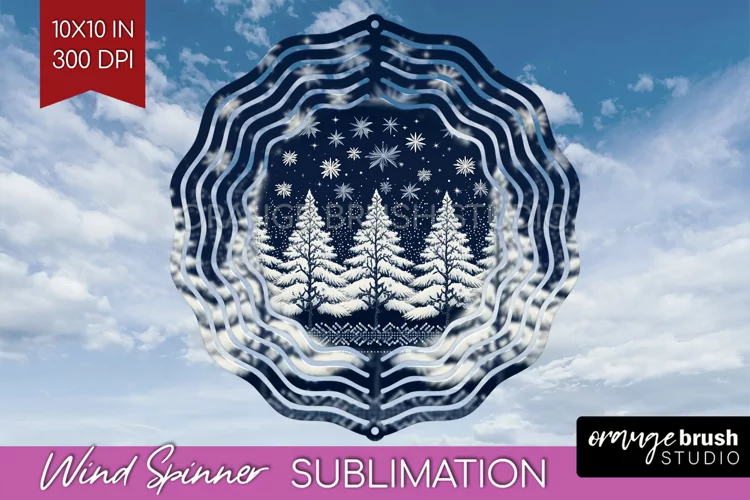 Nordic Christmas Wind Spinner Sublimation PNG