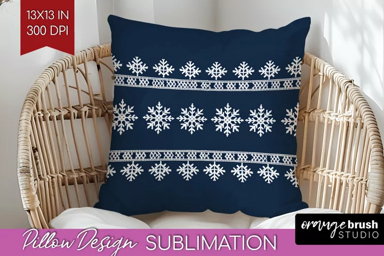 Nordic Christmas Pillow Sublimation - Winter Pillow Cover