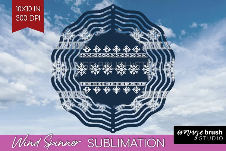 Nordic Christmas Wind Spinner Sublimation PNG