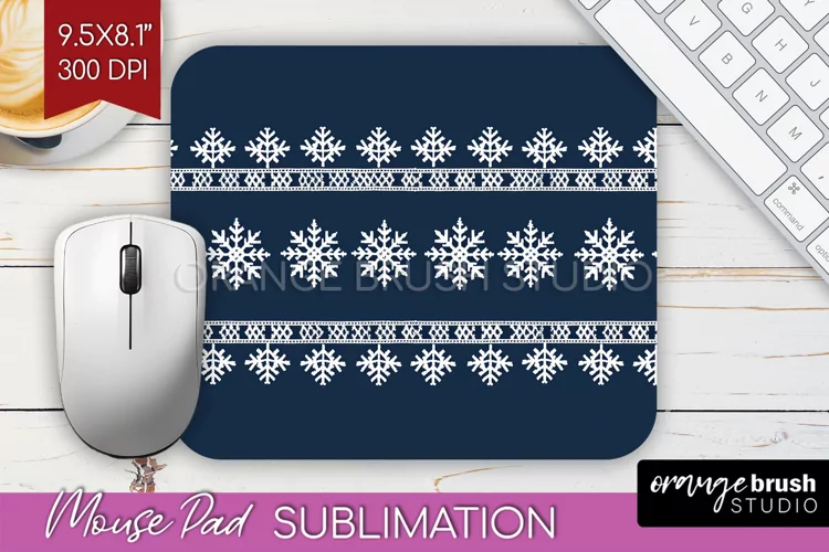 Nordic Christmas Mouse Pad Sublimation - Winter Mousepad PNG