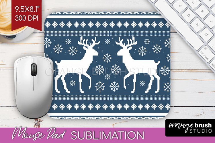 Nordic Christmas Mouse Pad Sublimation - Winter Mousepad PNG example image 1