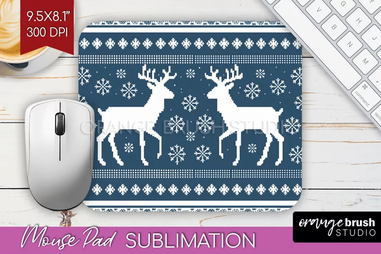 Nordic Christmas Mouse Pad Sublimation - Winter Mousepad PNG