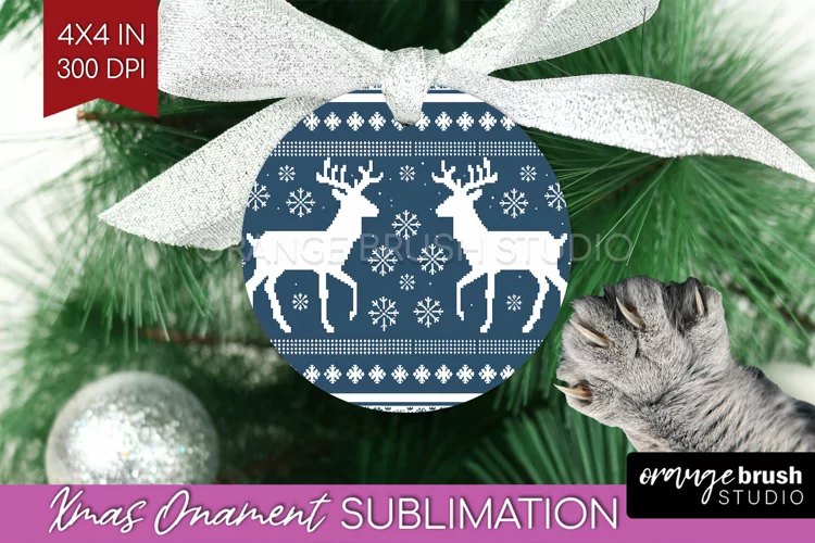 Nordic Christmas Ornament PNG - Winter Pattern Sublimation