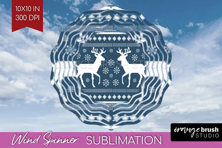 Nordic Christmas Wind Spinner Sublimation PNG