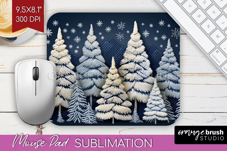 Nordic Christmas Mouse Pad Sublimation - Winter Mousepad PNG