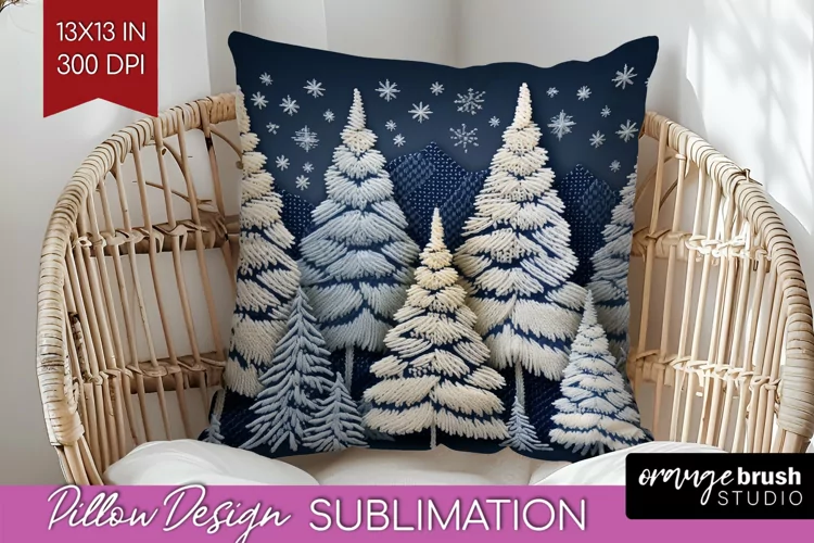 Nordic Christmas Pillow Sublimation - Winter Pillow Cover