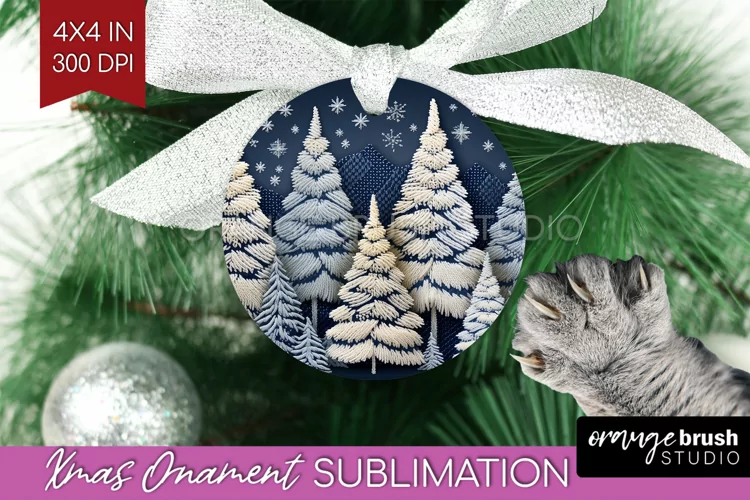 Nordic Christmas Ornament PNG - Winter Pattern Sublimation
