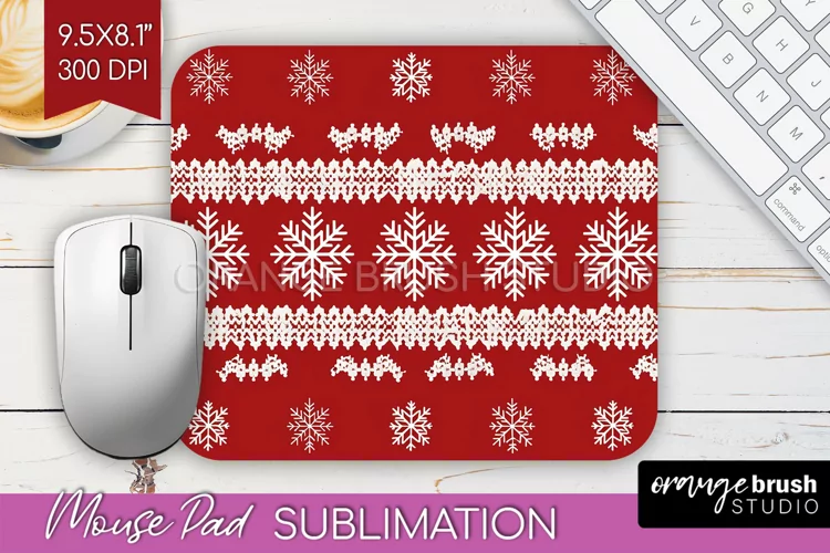 Nordic Christmas Mouse Pad Sublimation - Winter Mousepad PNG