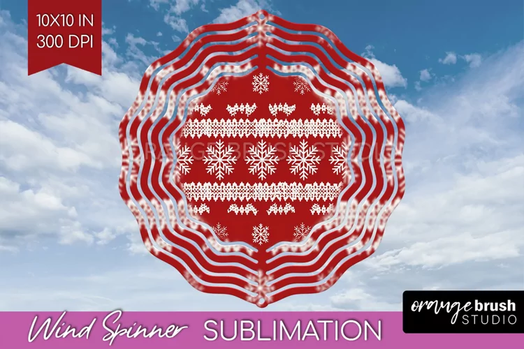 Nordic Christmas Wind Spinner Sublimation PNG