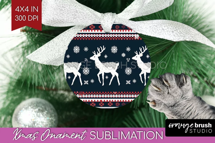 Nordic Christmas Ornament PNG - Winter Pattern Sublimation