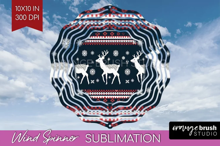 Nordic Christmas Wind Spinner Sublimation PNG