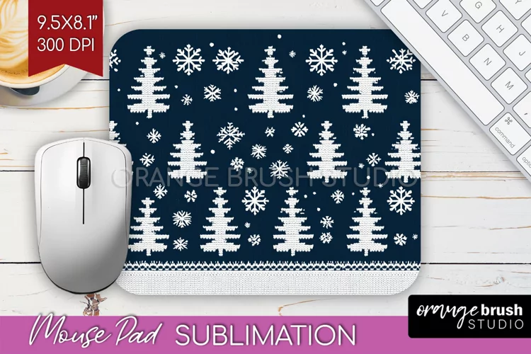 Nordic Christmas Mouse Pad Sublimation - Winter Mousepad PNG