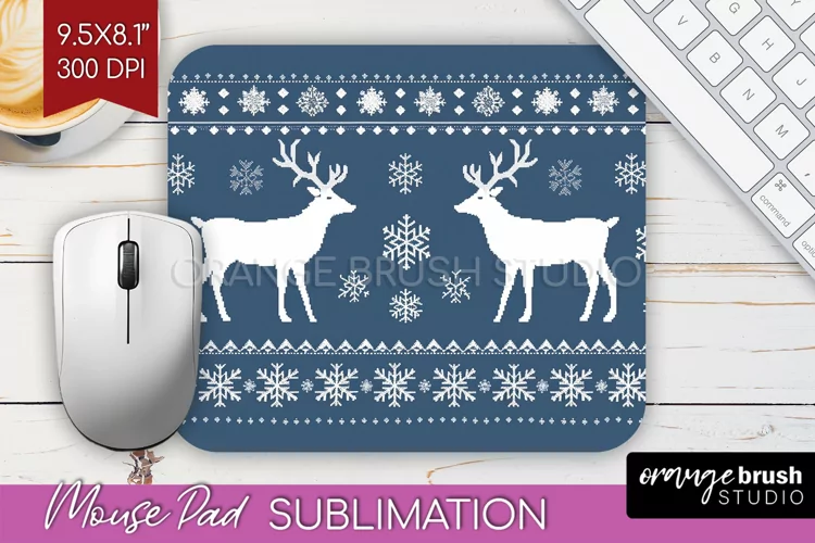 Nordic Christmas Mouse Pad Sublimation - Winter Mousepad PNG