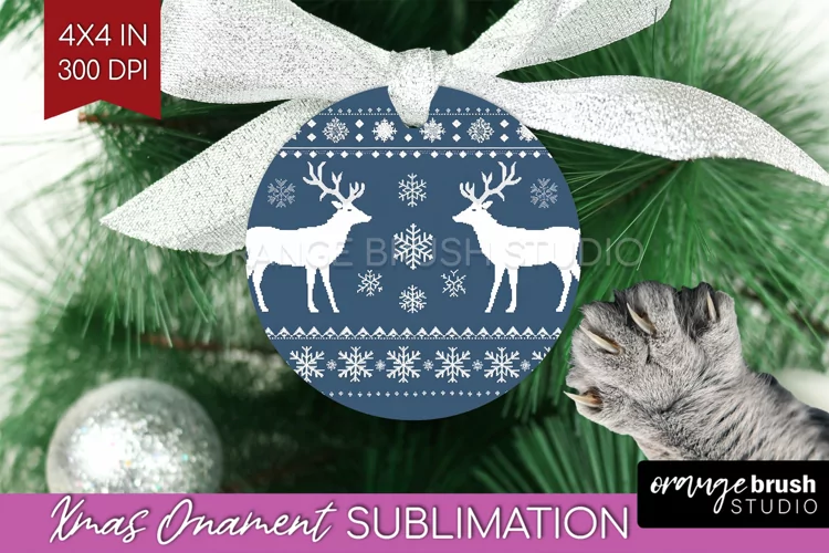 Nordic Christmas Ornament PNG - Winter Pattern Sublimation