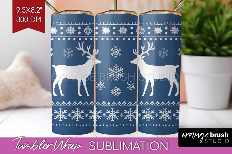 Nordic Christmas Tumbler Wrap - Winter Tumbler PNG