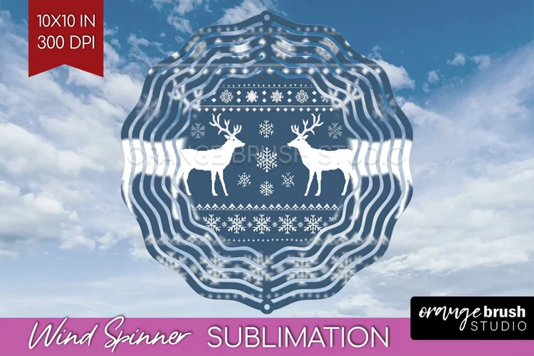 Nordic Christmas Wind Spinner Sublimation PNG