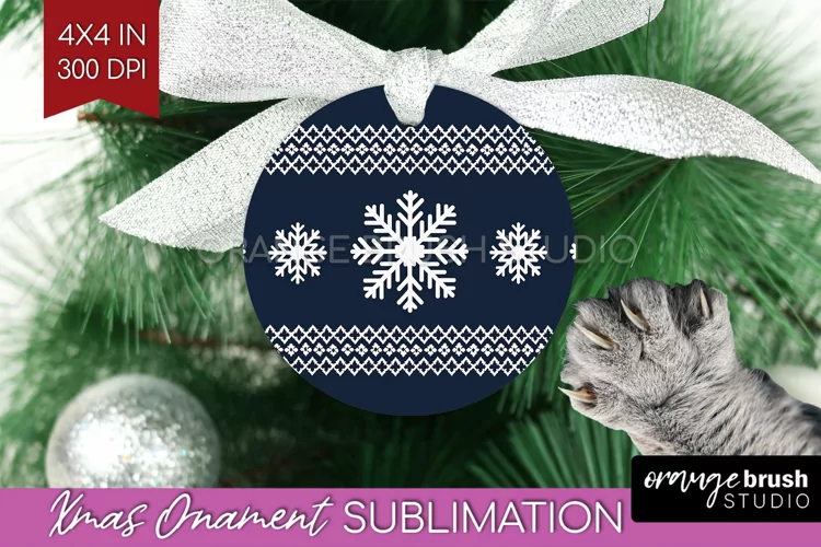 Nordic Christmas Ornament PNG - Winter Pattern Sublimation