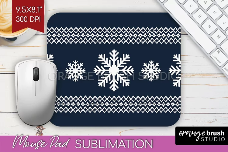 Nordic Christmas Mouse Pad Sublimation - Winter Mousepad PNG