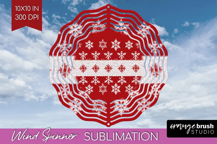 Nordic Christmas Wind Spinner Sublimation PNG
