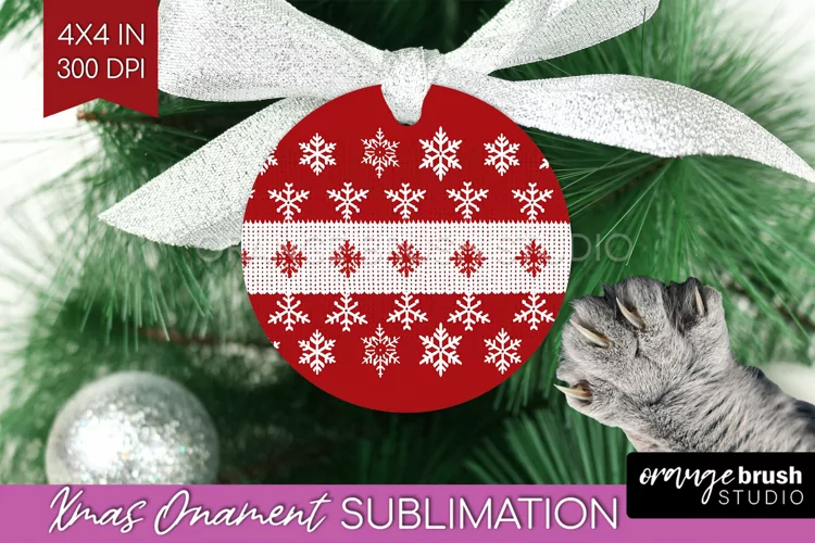 Nordic Christmas Ornament PNG - Winter Pattern Sublimation
