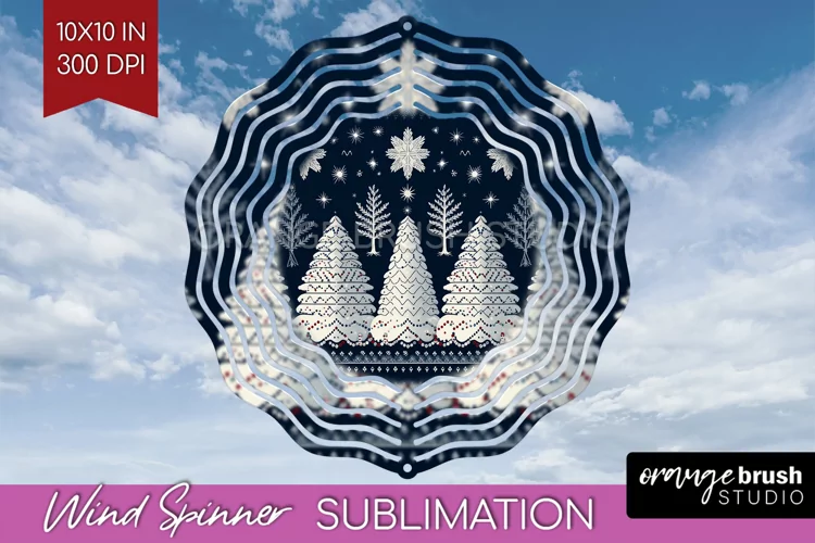 Nordic Christmas Wind Spinner Sublimation PNG