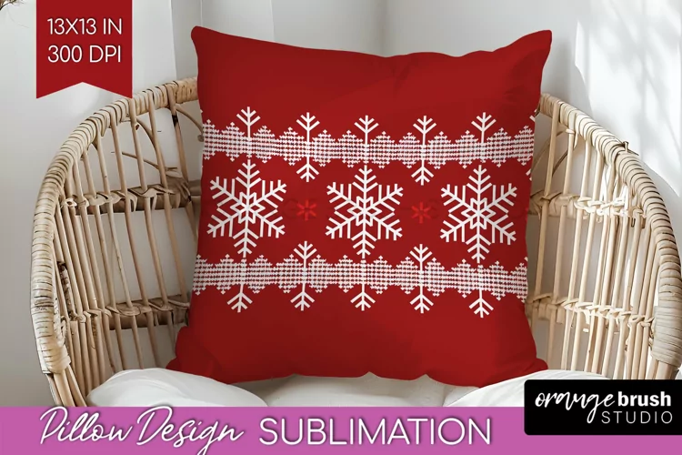 Nordic Christmas Pillow Sublimation - Winter Pillow Cover