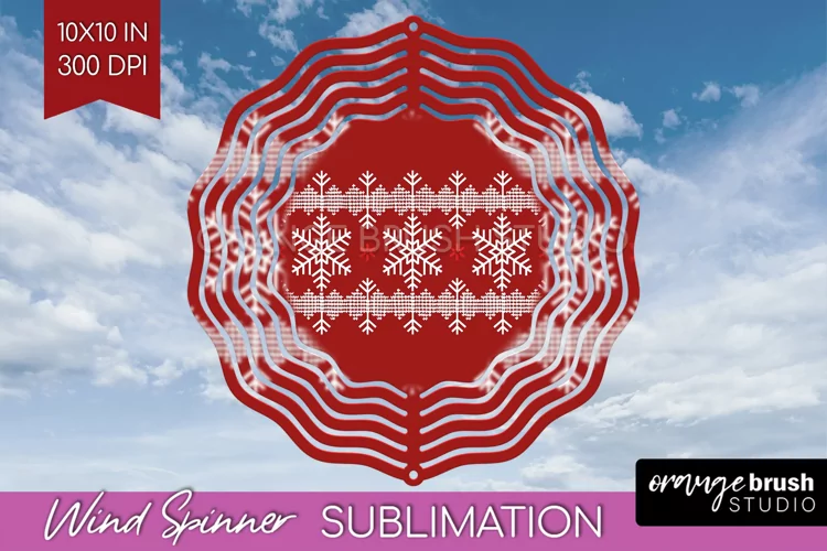 Nordic Christmas Wind Spinner Sublimation PNG
