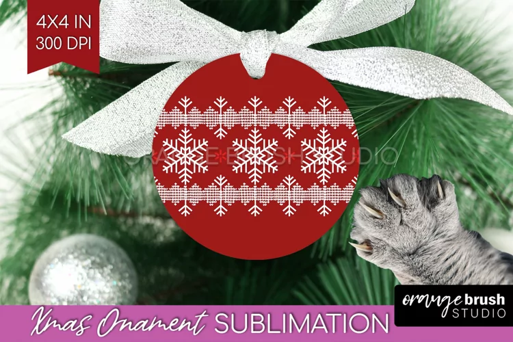 Nordic Christmas Ornament PNG - Winter Pattern Sublimation