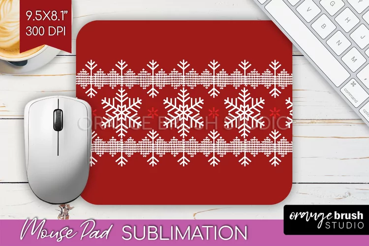 Nordic Christmas Mouse Pad Sublimation - Winter Mousepad PNG