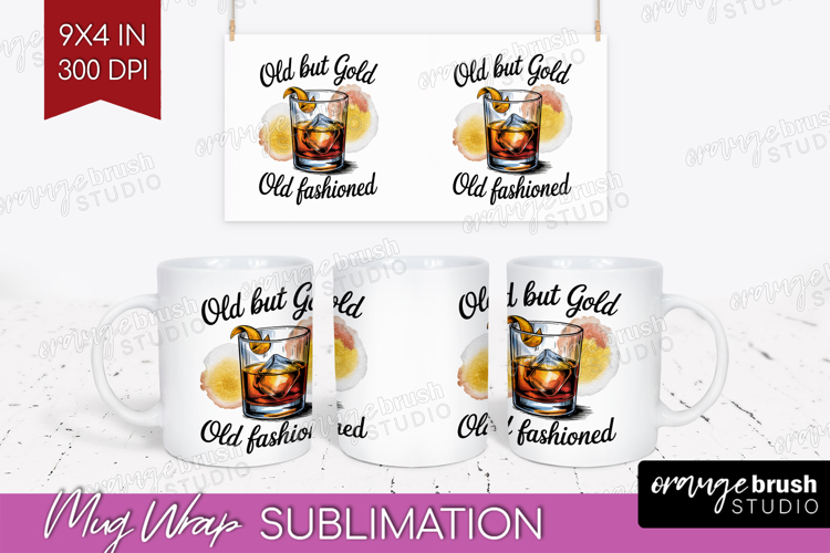 Old Fashioned Cocktail Mug Wrap Summer Drink Mug PNG