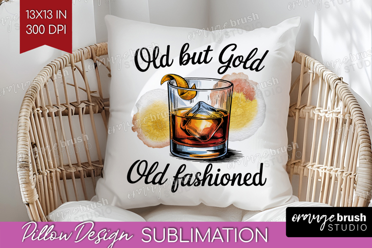 Old Fashioned Cocktail Pillow Sublimation Summer Drink Cover