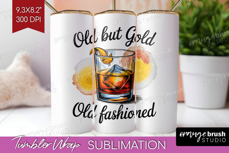 Old Fashioned Cocktail Tumbler Wrap Summer Drink Tumbler PNG