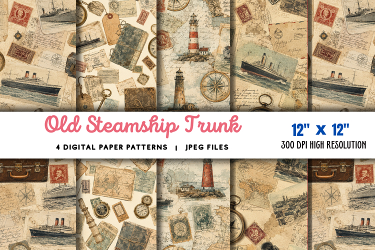 Old Steamship Trunk Stickers JPG