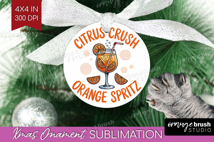 Orange Spritz Cocktail Ornament PNG Summer Drink PNG