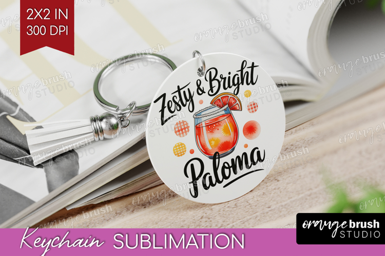 Paloma Cocktail Keychain PNG Summer Drink Keychain