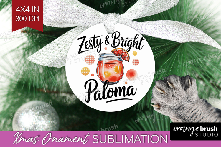 Paloma Cocktail Ornament PNG Summer Drink PNG Sublimation