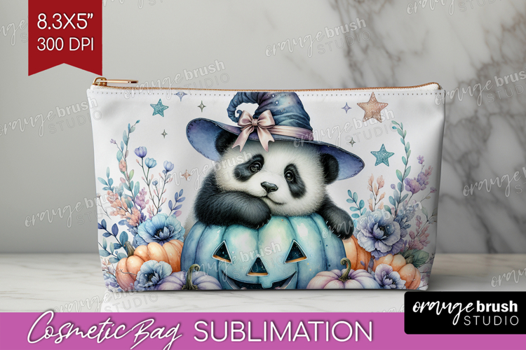 Panda Halloween Cosmetic Bag Coquette Makeup Bag PNG example image 1