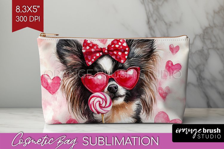 Papillon Valentine Cosmetic Bag Valentines Day Makeup Bag example image 1