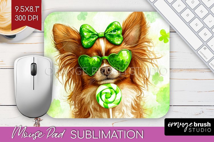 Papillon St. Patricks Day Dog Mouse Pad Sublimation Dog