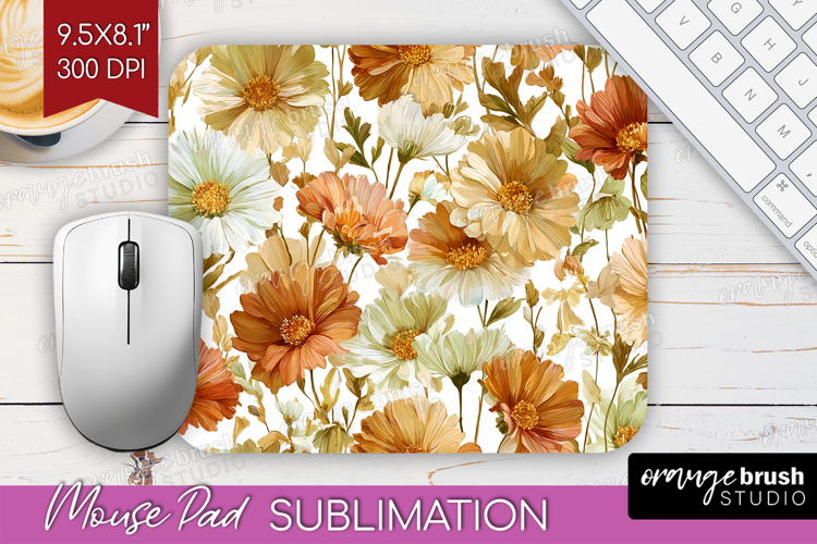 Pastel Flowers Mouse Pad Sublimation - Summer Mousepad PNG